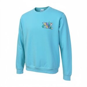 Teddy‎ Fresh Crewneck Sweatshirt Teal Logo Graphic Pullover Women Size S